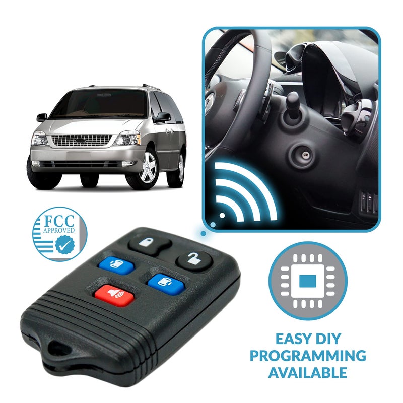Keyless2Go بديل Keyless2Go لجهاز التحكم عن بُعد للدخول بدون مفتاح للسيارات لمركبات Freestar و Windstar و Monterey و Blackwood المختارة التي تستخدم CWTWB1U511 (عبوة 2) - Image 5